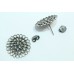 925 sterling silver studs earrings with uncut zircon stones flower design